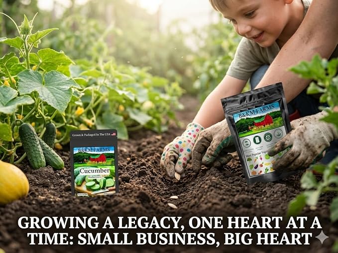 36 Pack Heirloom Vegetable & Herb Seeds 40,000 Count - Grown in USA Non-GMO Seeds for Planting Vegetables: B&KM Farms Premium Mylar Seed Packets Digital Growers Guide & Recipe Booklet