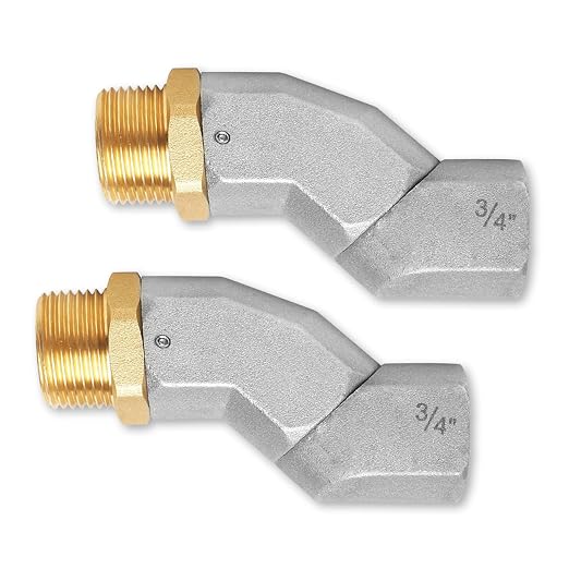 2PCS 3/4 Inch NPT Fuel Hose Swivel 360 Rotating Connector for Fuel Nozzle Multi Plane Fuel Plane Swivel