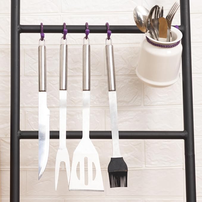 24PCS 4-Inch, 12-Inch, 18-Inch Silicone Cable Ties, Bendable Rubber Twist Ties, Reusable Twist Ties for Cords, gear ties for Organizing, Bundling (Purple)