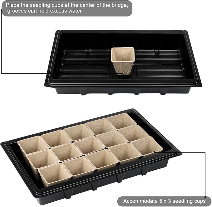Aodaer 247 Pack Seed Starter Kit Including Peat Pots for Seedlings Seed Starter Tray with Plant Labels, Tool, Plastic Growing Trays Germination Tray Paper Seedling Cups for Indoor Outdoor Garden