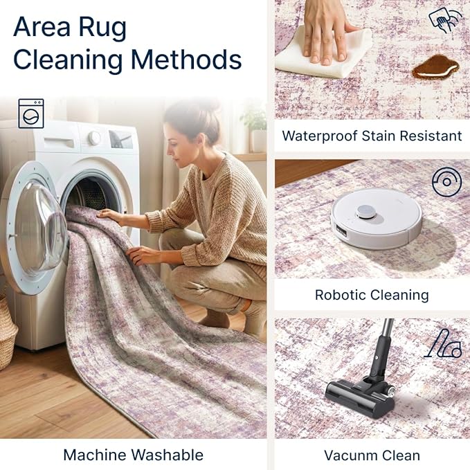Washable 4'x6' Abstract Area Rug for Bedroom Living Room | Modern Carpet For Bedroom Kitchen Office Hallway Entryway Printed Pattern Home Decor Non-Slip Stain-Resistant Easy To Clean