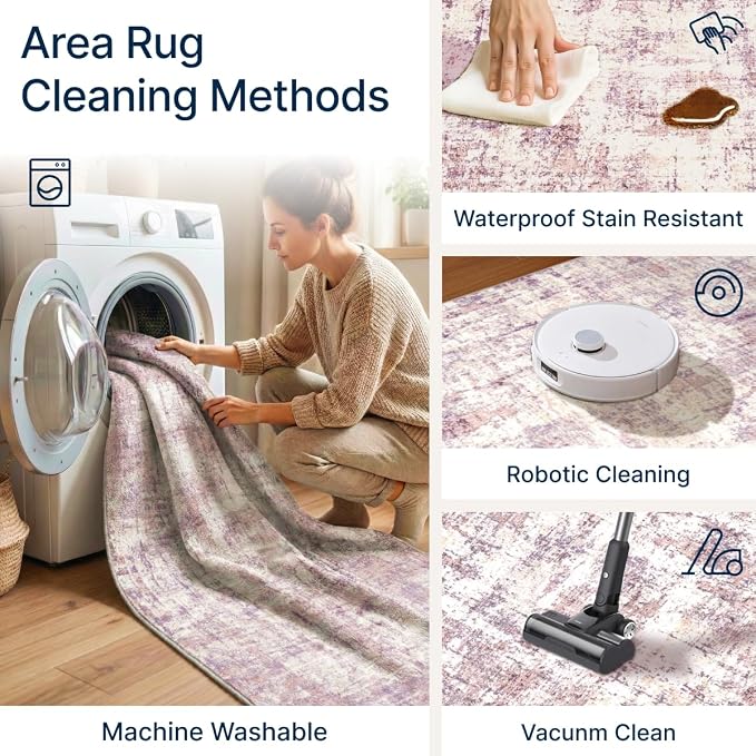 10x14 Area Rugs Washable Modern Abstract Living Room Bedroom Rug | Non Slip Soft Carpets Indoor Floor Stain Resistant Large Carpet for Bedroom Dining Room Farmhouse Nursery Home Office