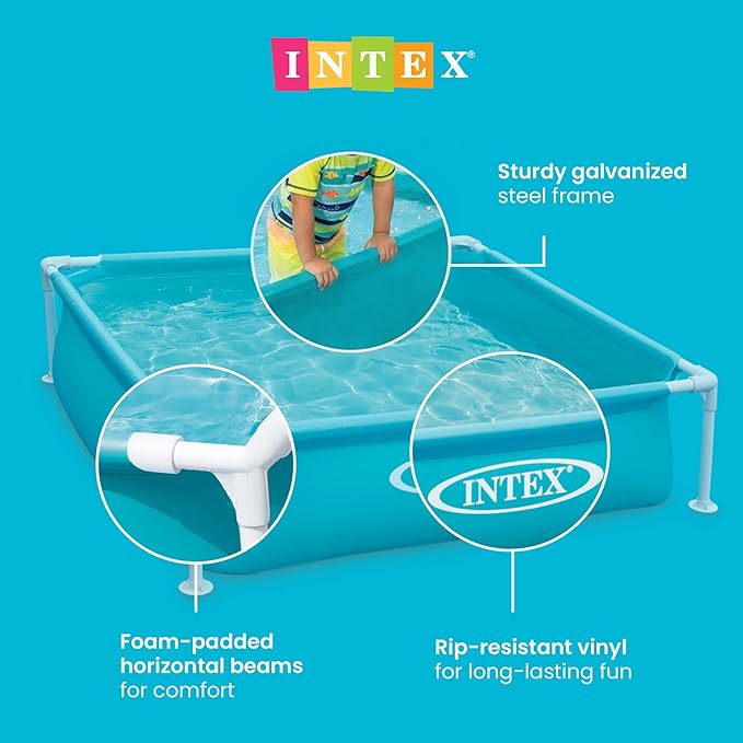 Intex 2 Pack 4ft x 12in Mini Frame Kiddie Beginner Swimming Pool, Ages 3 and Up, Blue
