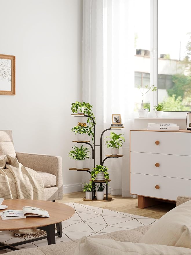 Plant Stand Indoor with Grow Lights – Tiered Metal Shelf Small Corner Rack for Multiple Succulent Herb Pot Display