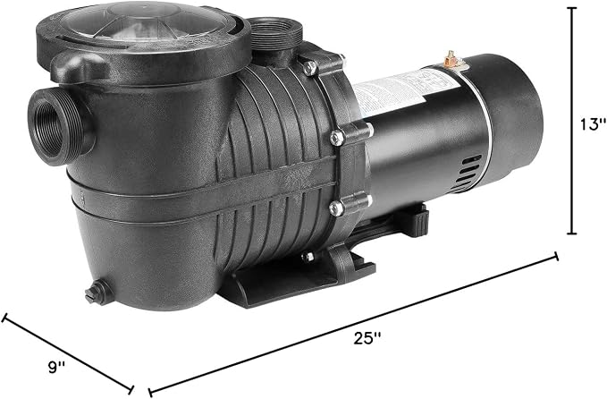 XtremepowerUS Dual Speed In-Ground Swimming Pool Pump Spa High Flow 1.5" NPT With Slip-On Fitting Included, Filter Basket, 230V (4359 GPH)