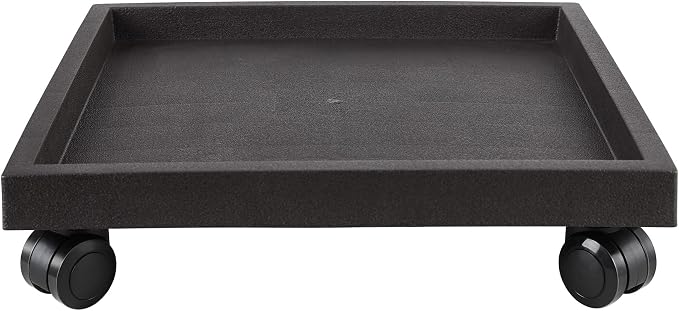 13 Inch Square Rolling Plant Caddy Saucer with Wheels, Heavy Duty Wheeled Planter Stand for Potted Plant, Coaster Roller Base Tray with Casters, Flower Pot Dolly Holder for Indoor Outdoor