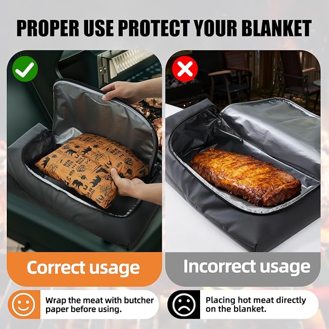 270° Opening BBQ Blanket for Resting Meat, Insulated Leak-Proof Meat Resting Bag for Brisket, Father's Day Birthday Gift for Men Dad Husband, Smoker Grilling Accessories for Kitchen Camping Party