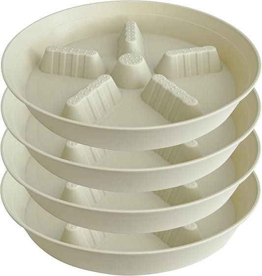 4 Pack Plant Saucer 12 inch, 8 10 14 17 inch, Plant Stand Plastic Plant Saucers for Indoors Outdoor, Heavy Duty Flower Saucers for Potted Plants, Pot Saucers for Plants, Grow Bags Saucers