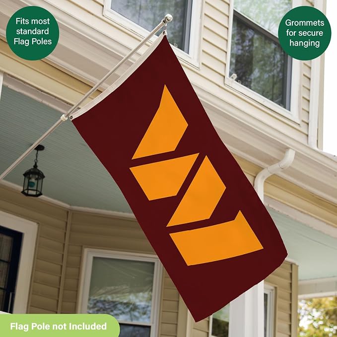 NFL Washington Commanders 3 x 5 Outdoor Durable House Flag with Grommets | Sport Team Flag & Banner | Indoor Wall Decor Flag for Room | Works with Flag Poles for Outside House