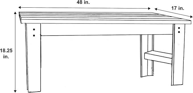 Shine Company Outdoor Wood Backless Patio Garden Bench, 4 Ft, Burnt Brown