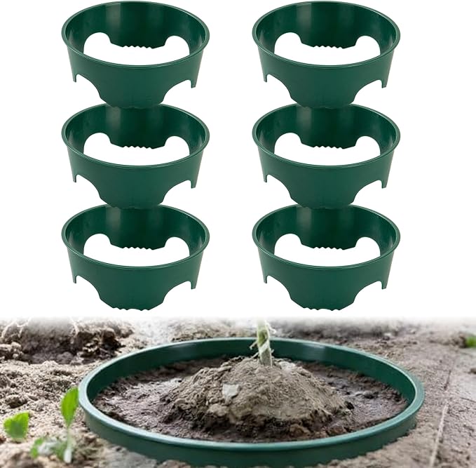 25 Inch Diameter Plant Support Ring, 6 Pack Plant Rings for Outdoor Gardens for Water Retention, Root Protection