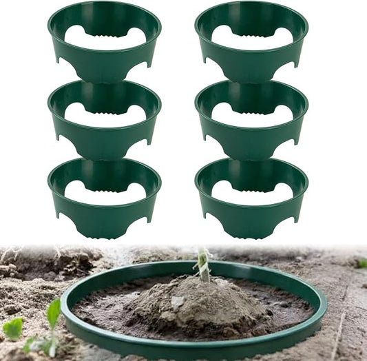 25 Inch Diameter Plant Support Ring, 6 Pack Plant Rings for Outdoor Gardens for Water Retention, Root Protection