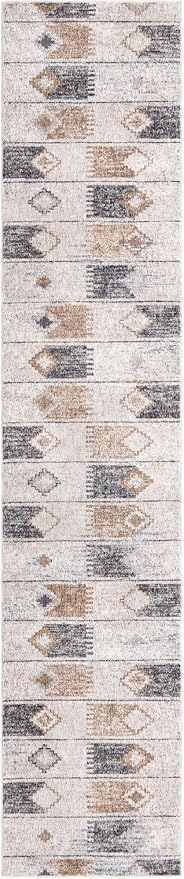 Unique Loom Eco Southwestern Collection Area Rug - Ely (Runner 2' 7" x 12' 0", Ivory/Black)