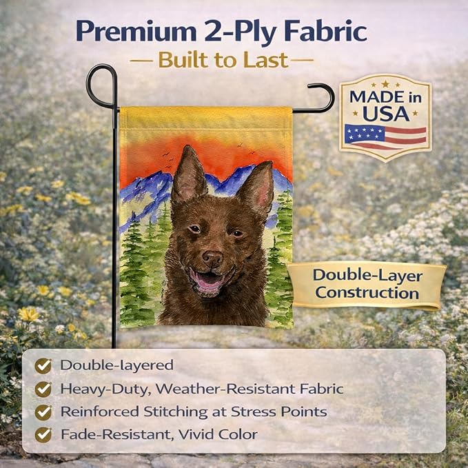 Caroline's Treasures SS8422GF Australian Kelpie Garden Flag Mailbox Flag Decorative Yard Flag Banner Outside Patio Artwork Yard Flower Beds, Garden Size, Multicolor