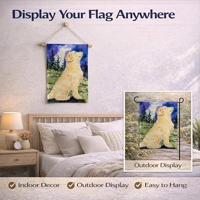 Caroline's Treasures SS8977GF Golden Retriever Garden Flag Mailbox Flag Decorative Yard Flag Banner Outside Patio Artwork Yard Flower Beds, Garden Size, Multicolor