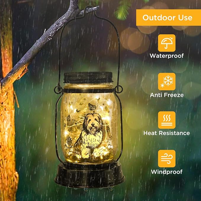 kyoryuger Old English Sheepdog Gifts for Women/Men, Pet Solar Lanterns Old English Sheepdog Lover Lantern Pet Loss Dog Memorial Lights Solar Garden Decoration for Yard,Patio,Torches Lights