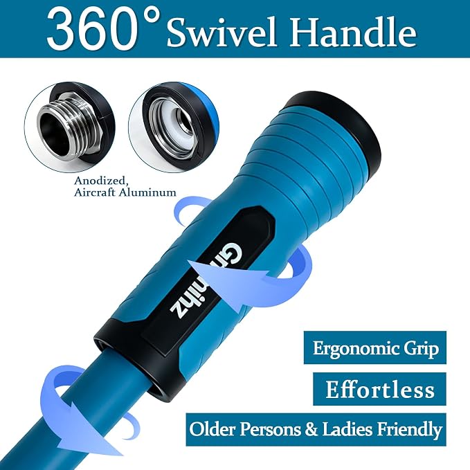 Garden Hose 3ft, Made of TPE(BetterThan PVC), Lightweight but Durable Water Hose with Ergonomic Swivel Fittings, Drinking Water Safe Material