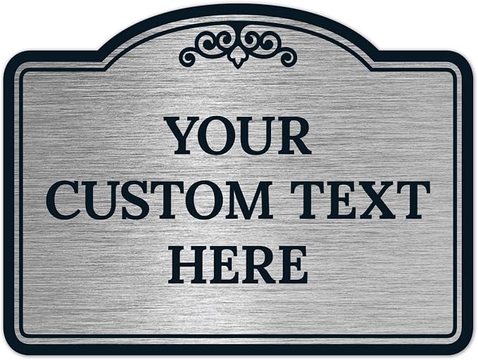 Custom Decorative Sign, Personalized Metal Sign for Business, Driveway, Home, Airbnb, Office Door Plaque, Brushed Nickel Sign, 18x24 Inches, ACM, Fade Resistant, Made in USA by Sigo Signs