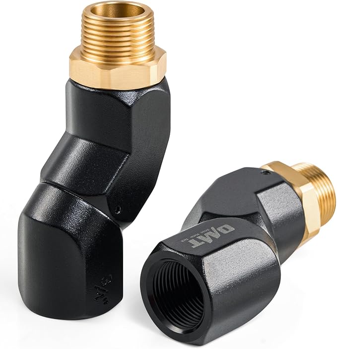 Orion Motor Tech 2pcs 3/4" NPT Fuel Hose Nozzle Swivel Kit, Multi Plane 360 Rotating Fuel Tank Adapter Swivel Coupler Set with Accessories