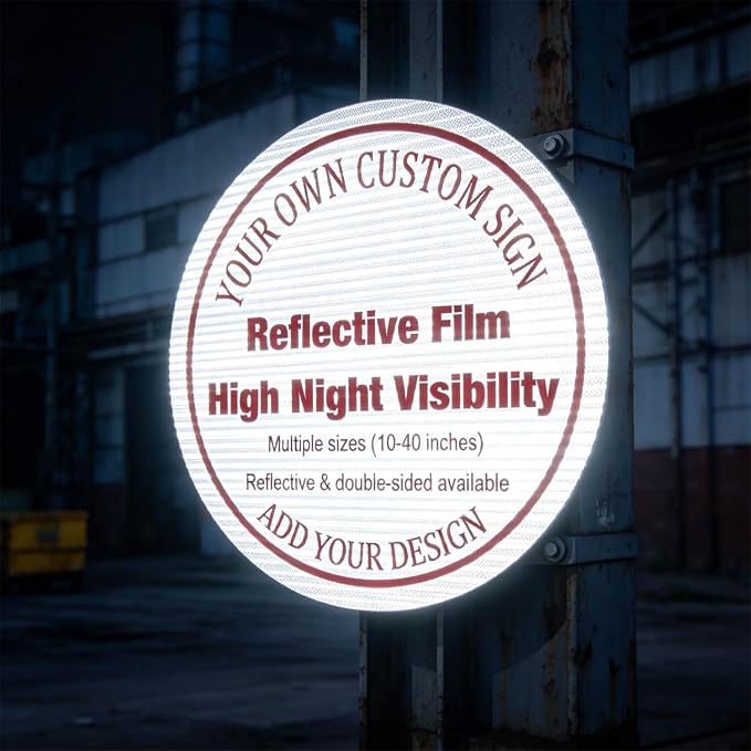 Custom Metal Sign, 36x36 Inch Large Outdoor Round Aluminum Display, Reflective Option, Rust-Free, Single/Double Sided Design, Ideal For Barber Shop, Business, Salon Studio