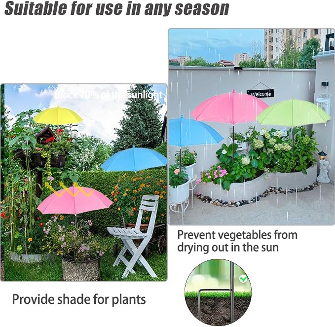 Plant Umbrellas for Outdoor Plants, Garden Beds and Umbrella Shade for Potted Plant, Adjustable Height Provides Shade Cloth for Plants to Protect Their Flowers from Intense Sunlight and Rain(18.8 inches to 35.58 inches)