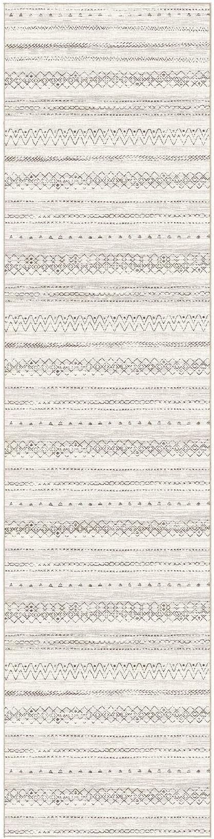 cotiled Hallway 2.6x8 Runner Rugs Washable Boho Moroccan Soft Rug | Solve Modern Neutral Trendy Home Decor - Stain Resistan Carpet for Entryway Kitchen Laundry Room Brown
