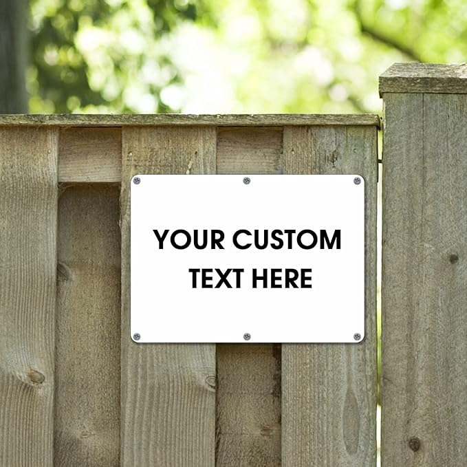 Faittoo Blank Write-On Metal Sign, 4-Pack 10 x 7 Inches Rust Free Aluminum, UV Protected, Waterproof, Weather Resistant, Durable Ink, Easy to Mount