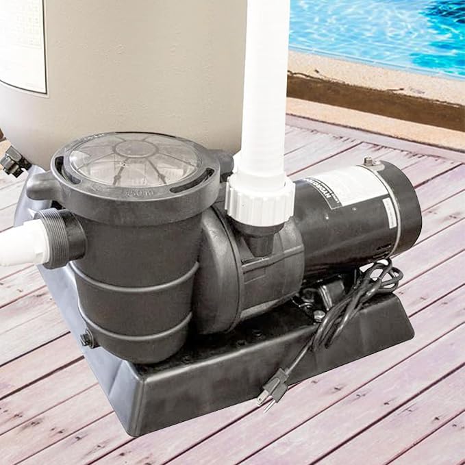 SWIMLINE HYDROTOOLS Above-Ground Pool Motor Pump, 2-Speed, Hydro-Flo 1 HP w/ 5280 GPH, Vertical | Variable Dual-speed Above-ground Pool Pump, 1.0 HP, 5, 280 GPH, Vertical Discharge, Strainer Basket, 115V, DOE-certified
