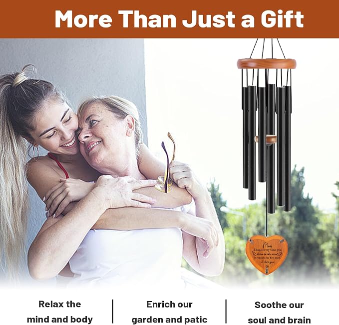 Gifts for Mom from Daughter Son,Mom Wind Chimes, Best Mom Ever Gift for Mama Mother in Law，32"