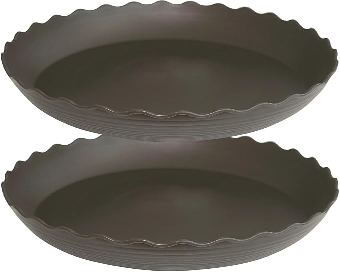 2 Pack of 12 inch Plant Saucer Plant Tray, Plastic Plant Saucer, Heavy Duty Plant Tray for Pots, Plant Saucers for Indoors Planter, Garden Water Plate Bowls for Gallon Grow Bags (Brown)