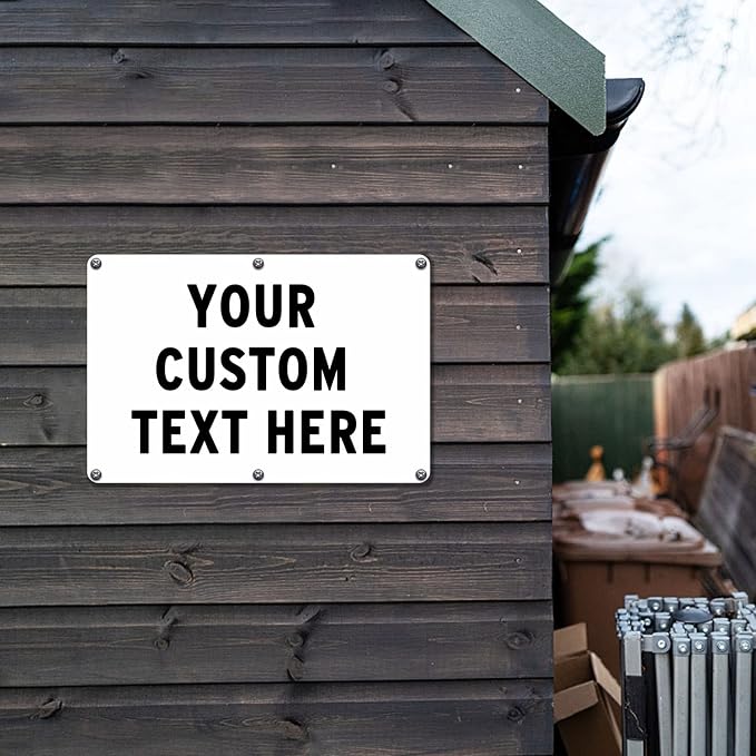 Faittoo Blank Write-On Metal Sign, 4-Pack 12 x 8 Inches Rust Free Aluminum, UV Protected, Waterproof, Weather Resistant, Durable Ink, Easy to Mount