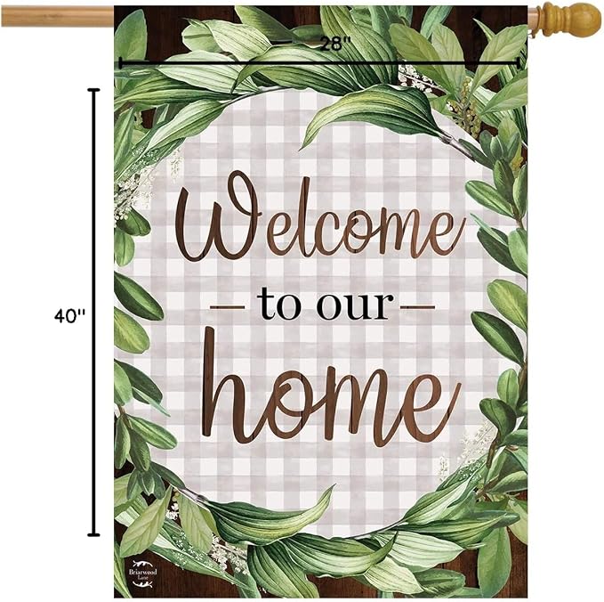 Briarwood Lane Welcome to Our Home Wreath Everyday Double-Sided House Flag