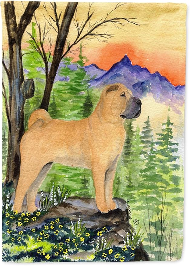 Caroline's Treasures SS8324GF Shar Pei Garden Flag Mailbox Flag Decorative Yard Flag Banner Outside Patio Artwork Yard Flower Beds, Garden Size, Multicolor
