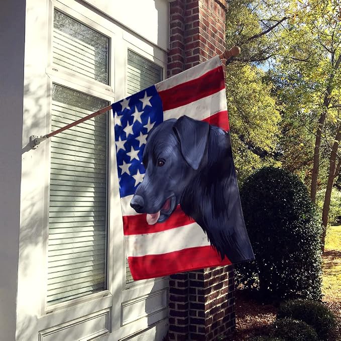 Caroline's Treasures CK6611CHF Majorca Shepherd Dog American Flag House Flag Large Porch Sleeve Pole Decorative Outside Yard Banner Artwork Wall Hanging, Polyester, House Size, Multicolor