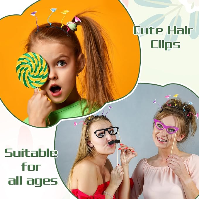 Tigeen 100 Pieces Bean Sprout Hair Clip Funny Plant Hairpins Grass Flower Butterfly Mushroom Hair Accessories (Butterfly)