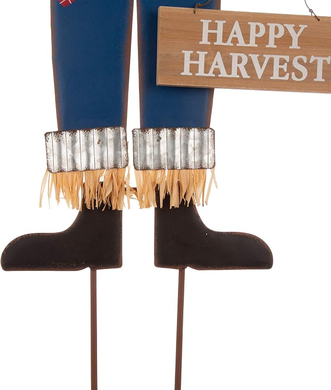 Glitzhome 36"H Fall Decorative Yard Signs with Stakes, Metal Scarecrow Garden Yard Stake for Home Lawn Yard Pathway Front Door Fall Harvest Thanksgiving Standing Hanging Decor