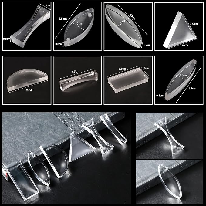 EXBEPE Physics Optics Experiment Set Prisms Convex Lens Triple Laser Refraction School Light Refraction Reflection Learning Educational Science Kits