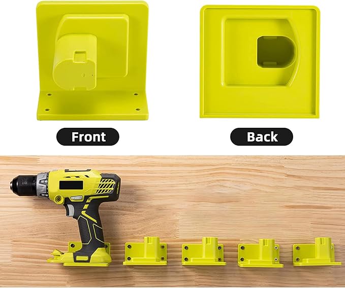 10 Pack Tool Holder Compatible with Ryobi 18V Power Tool Wall Mount Portable Holder Mount Hanger Storage Organizer with Screws Easy Installation for Workshop Garage