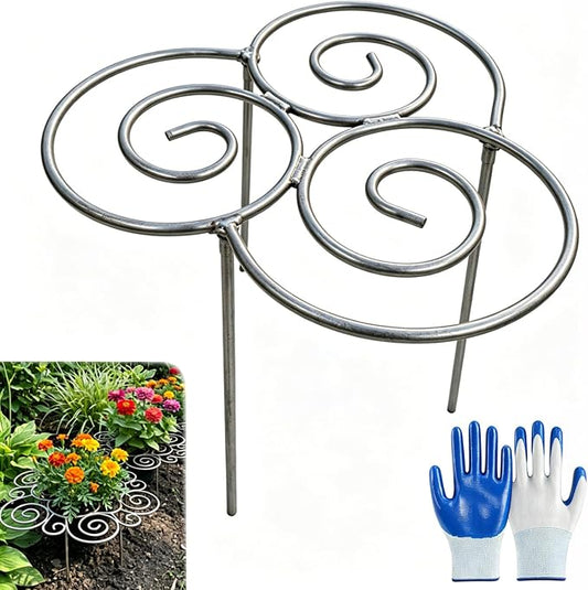 2026 New Peony Cages and Supports, Metal Plant Support Ring for Garden, Indoor Pots, Flower Hoop for Upright Growth and Protection (1, S（10.8" x 10.8"）)