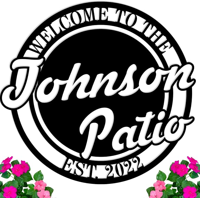 Personalized Patio Signs Outdoor Patio Signs and Decor Custom Patio Sign Custom Sign for Patio Backyard Bar Sign Personalized Metal Signs Backyard Decor Outdoor Patio Wall Decor