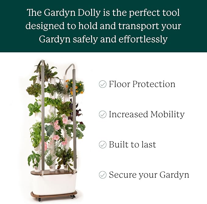 Gardyn Home Dolly - Mobile Rolling Cart for Hydroponics System | For hydroponics growing system kit & indoor garden tower, move systems while protecting floors from water & scratches