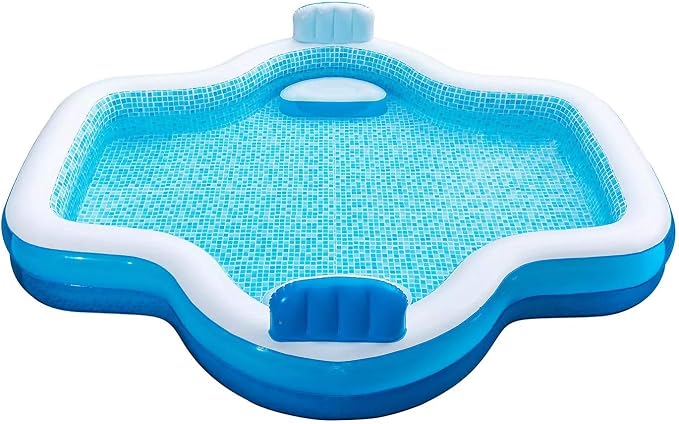 Members Mark Elegant Family Pool 10 Feet Long 2 Inflatable Seats with Backrests. New Version