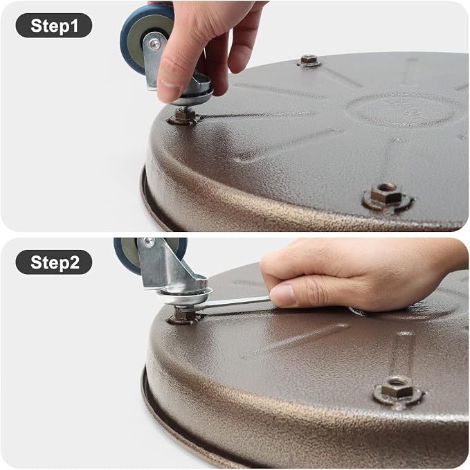 2 Pack 17 Inch Metal Plant Caddy With Lockable Wheels,Plant Stand Dolly for Heavy Planter,Wheeled Planter Saucer Tray,Rolling Plant Stand,Heavy-Duty Plant Caddy for Indoor and Outdoor(Copper)