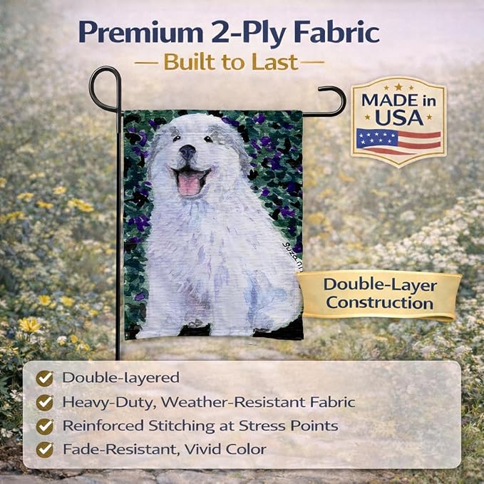 Caroline's Treasures SS8856GF Great Pyrenees Garden Flag Mailbox Flag Decorative Yard Flag Banner Outside Patio Artwork Yard Flower Beds, Garden Size, Multicolor