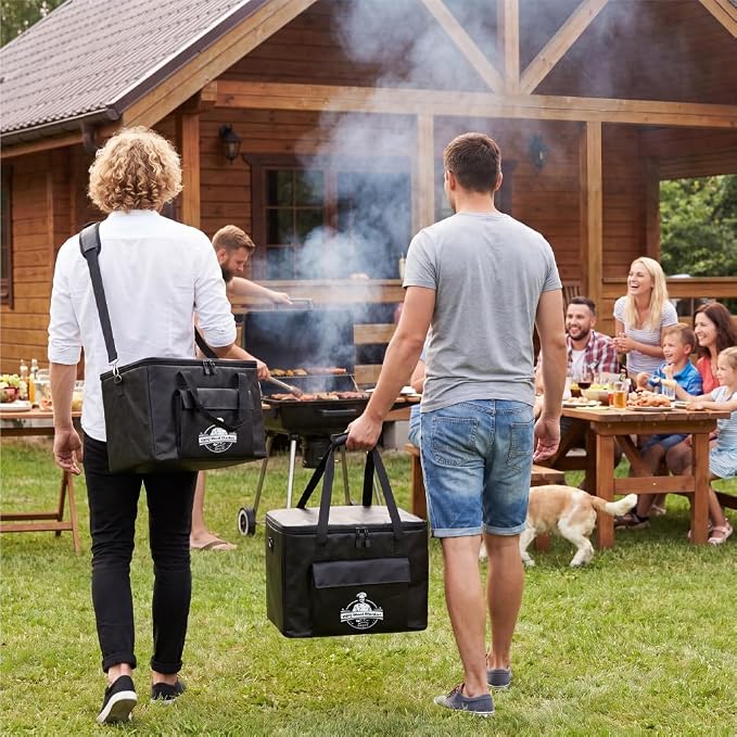 BBQ Blanket for Resting Meat, Reusable Insulated Brisket Resting Bag for BBQ, Meat Resting Bag for Brisket, Pork Shoulder and Turkey, Smoker Accessories, 16 x 10 x 10 Inch, Black