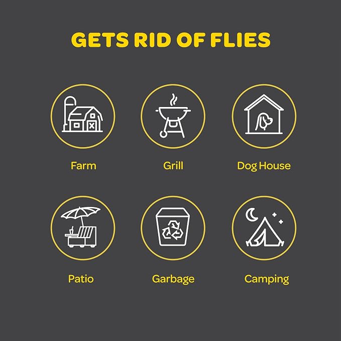 Outdoor Fly Trap Refills [Set of 4] Dissolvable Non-Toxic Bait - Fly Repellent for Outdoor Use Only - Controls Flies for Patios, Barns, Ranches Etc.