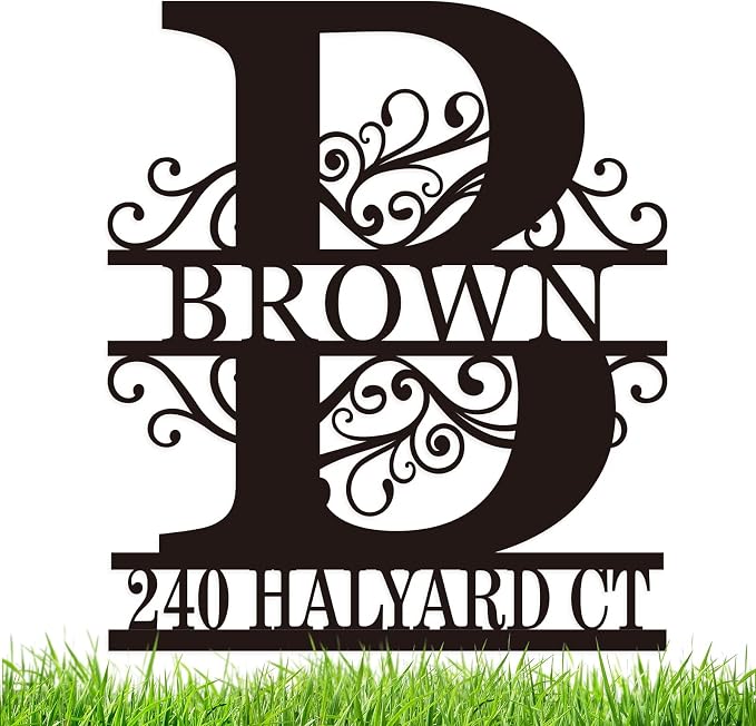 Custom Metal Address Sign, Address House Sign with Last Name,Metal House Numbers, Street House Number Sign, Personalized House Numbers, Address Plaques for House Numbers(13''-40")