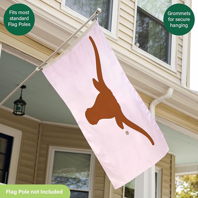 NCAA University of Texas Flag with Grommets, 3'x5' UT Longhorns Outdoor College Flags & Banners for Garden Patio Indoor Wall Décor