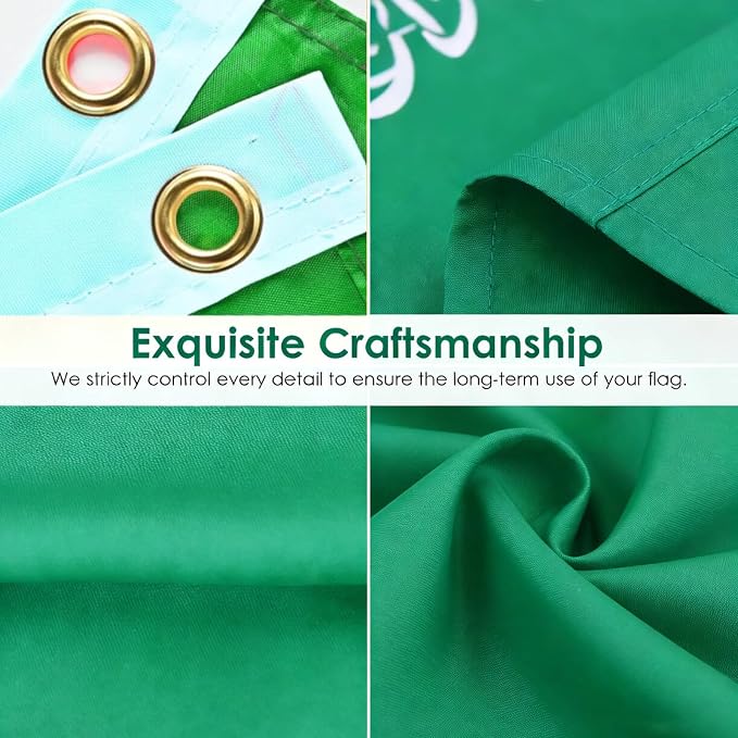 Ahfulife Saudi Arabia Flag 3x5 Ft, 2 Pcs Large Saudi Arabian National Flags for Outdoor Indoor, Double Sided with Brass Eyelets for World Cup, National Day, Party, Garden, Bar, Street Decor
