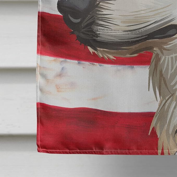Caroline's Treasures CK6682CHF Saarloos Wolfdog Dog American Flag House Flag Large Porch Sleeve Pole Decorative Outside Yard Banner Artwork Wall Hanging, Polyester, House Size, Multicolor